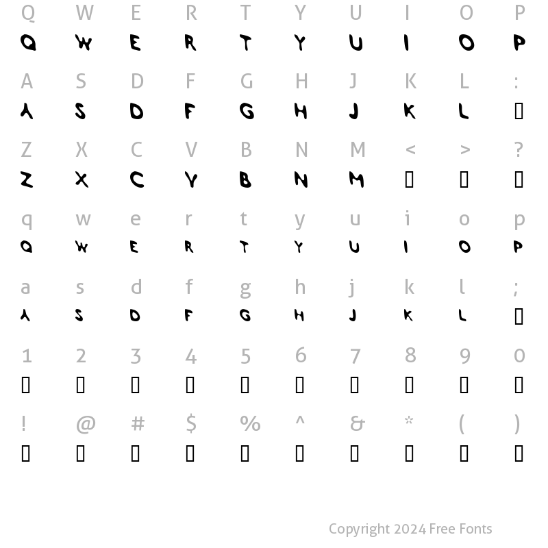 Character Map of BoogieOogie Shoes Regular