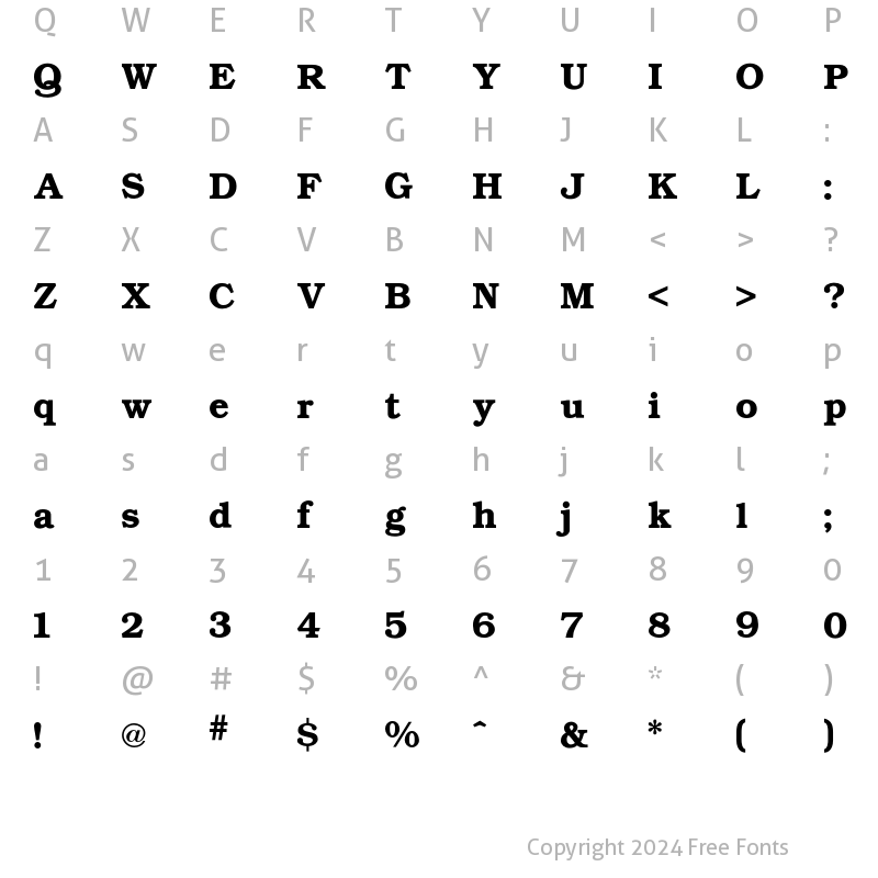 Character Map of Bookman Demi Regular