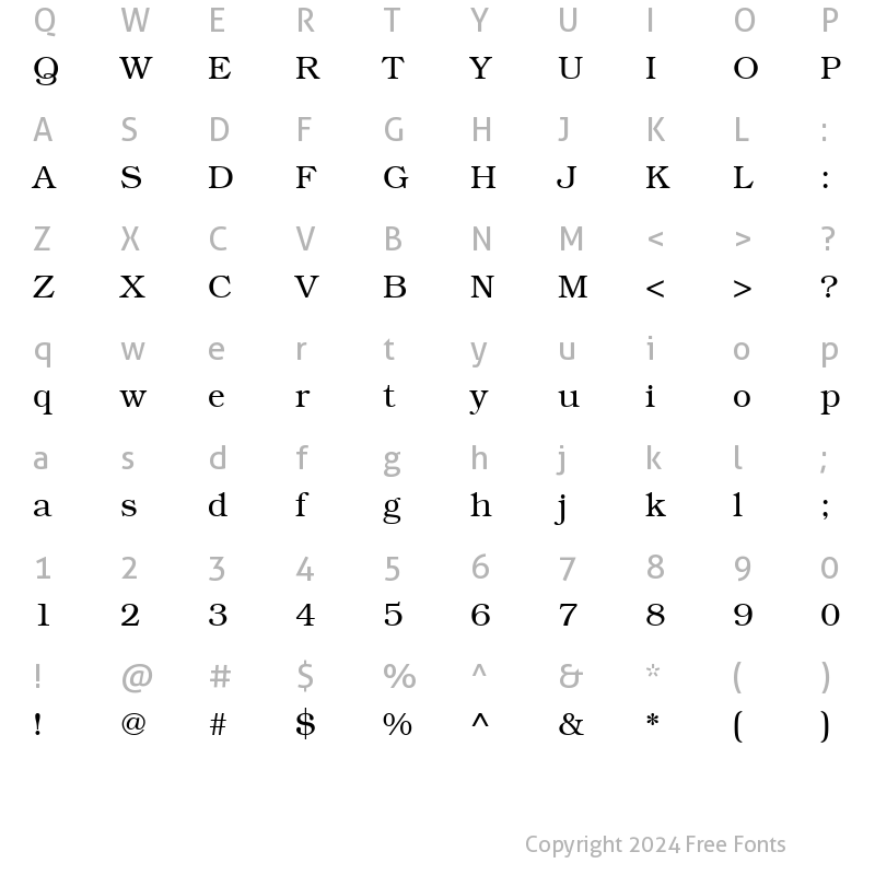 Character Map of BookmanC Regular