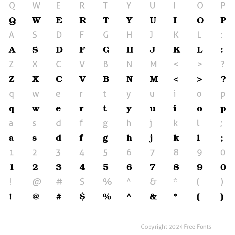 Character Map of BookmanCTT Bold