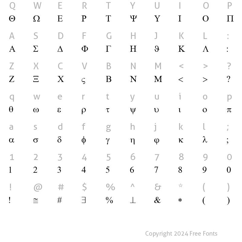 Character Map of BookSymbol Regular