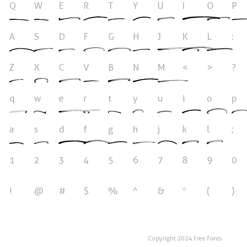 Character Map of Boomshell Font Extra Reguler