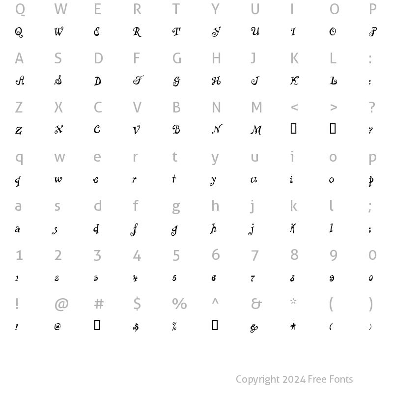 Character Map of Boondoggle Regular