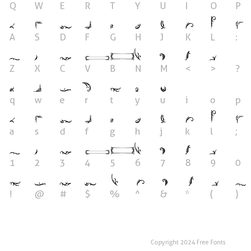 Character Map of Boosters W05 Ornaments Regular