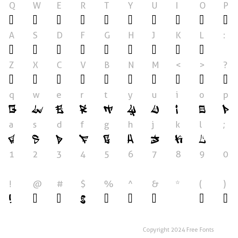 Character Map of Bopollux Regular