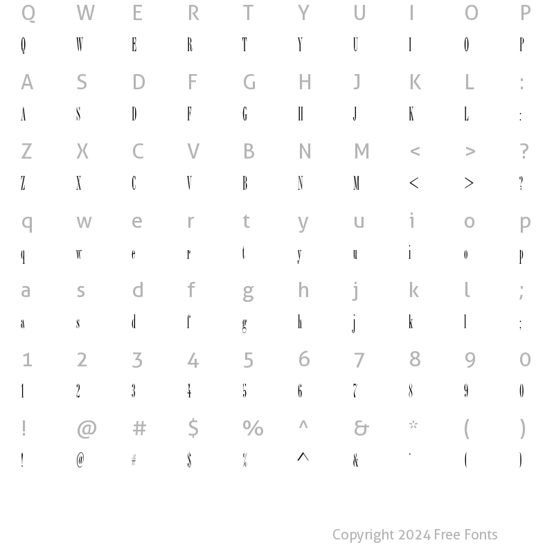 Character Map of Bordeaux ICG Regular