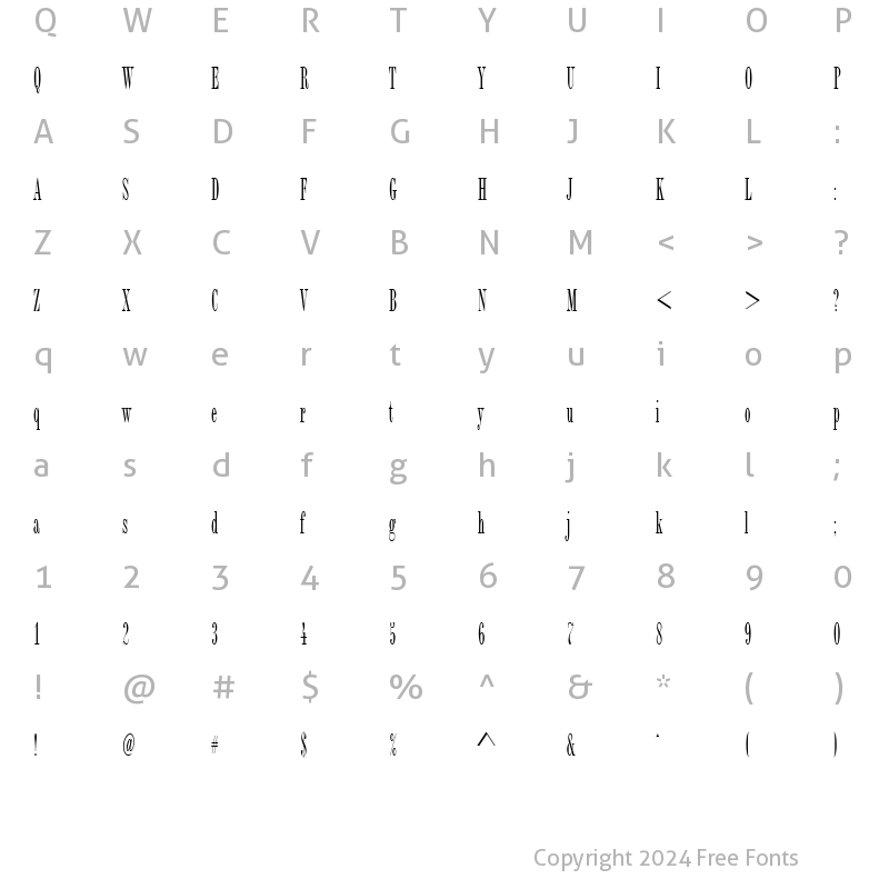 Character Map of BordeauxDReg Regular