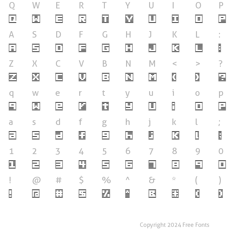 Character Map of border7alp Regular