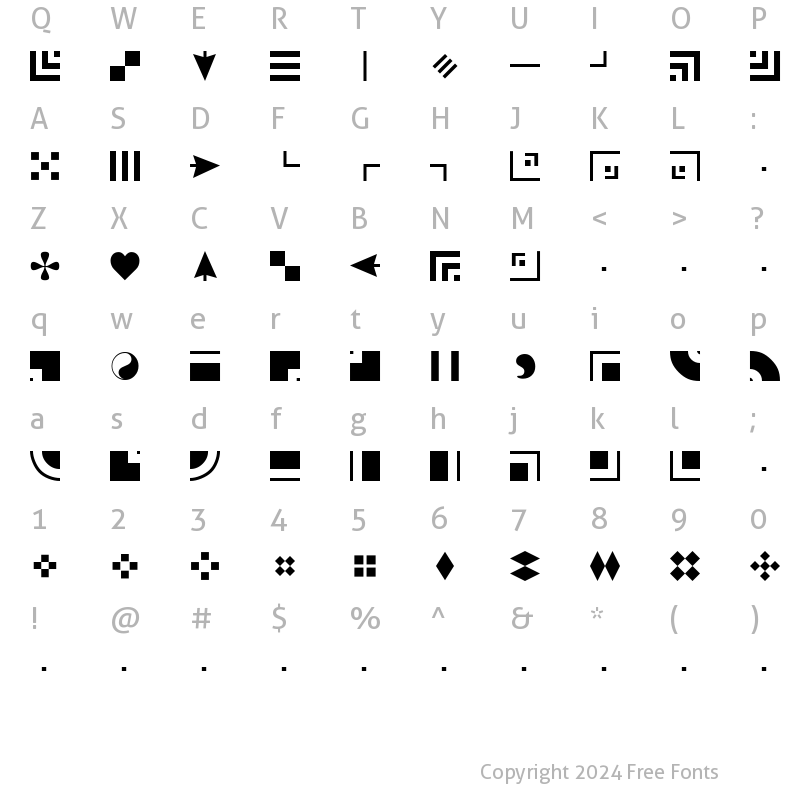 Character Map of Borderbats-Geo Regular