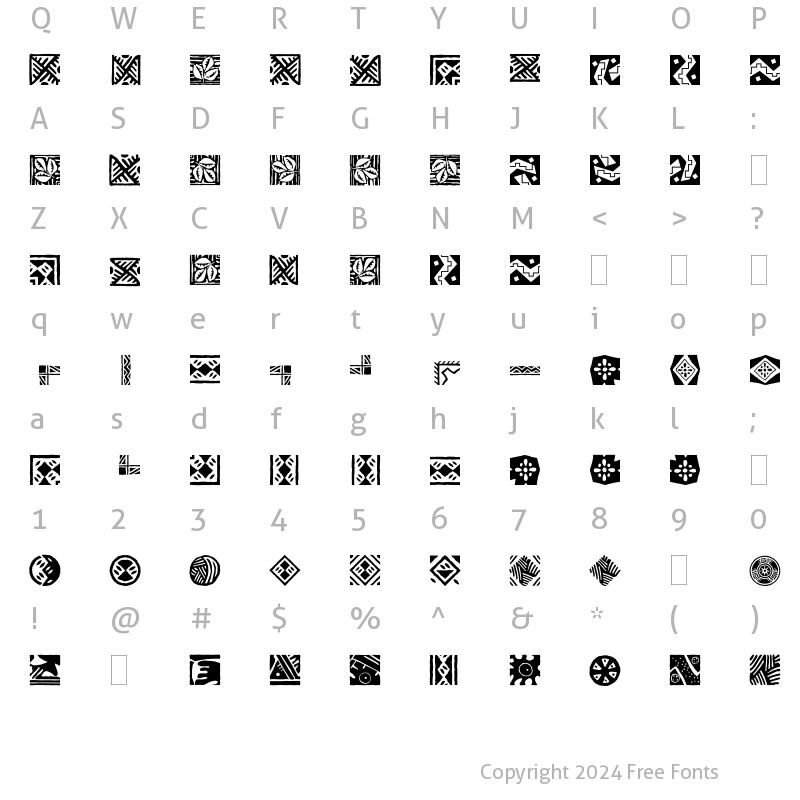 Character Map of BorderFont Culturals Plain Regular