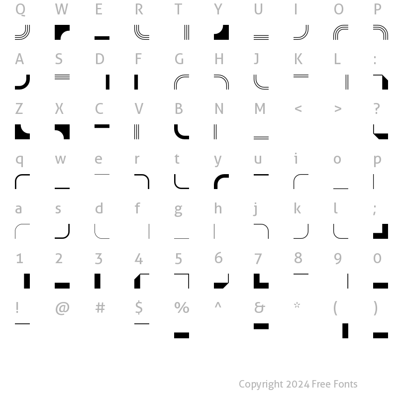 Character Map of BorderPi Regular