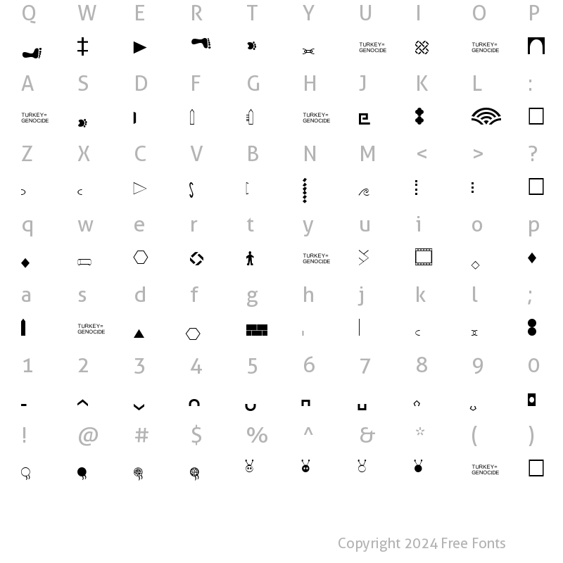 Character Map of BorderPics Normal