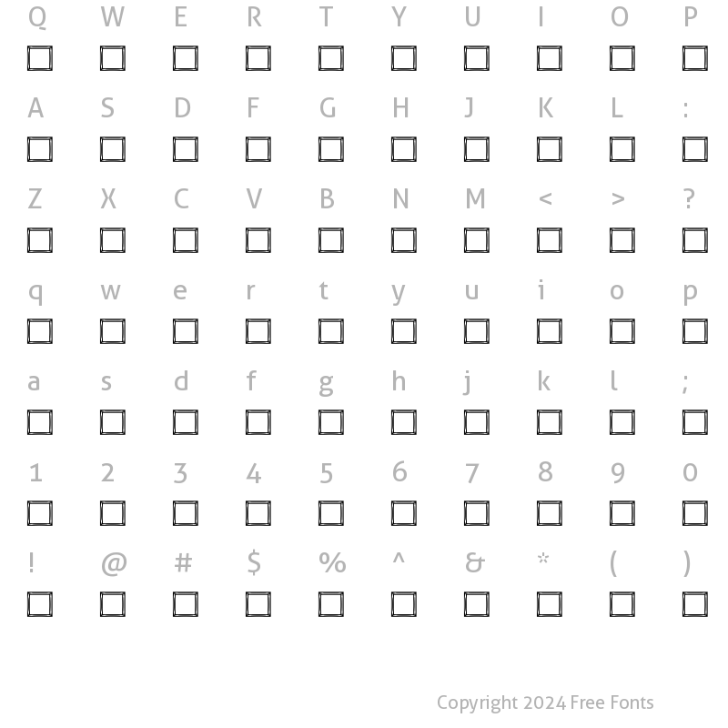 Character Map of Borders2 Regular