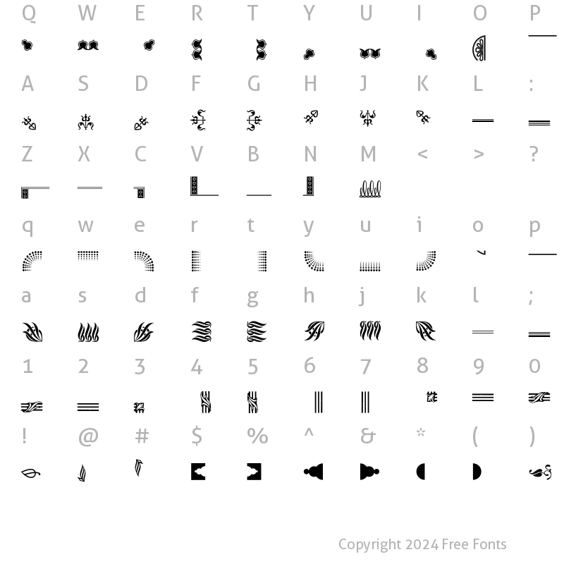 Character Map of BordersOrnaments P02 Regular