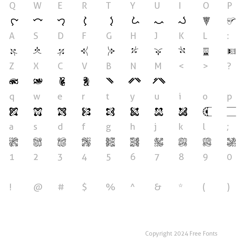 Character Map of BordersOrnaments P03 Regular