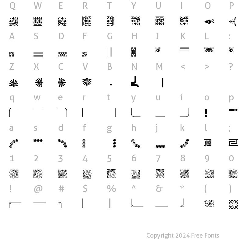 Character Map of BordersOrnaments P04 Regular