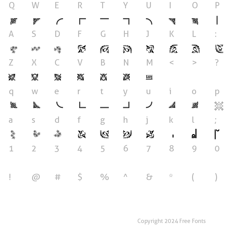 Character Map of BordersOrnaments P05 Regular