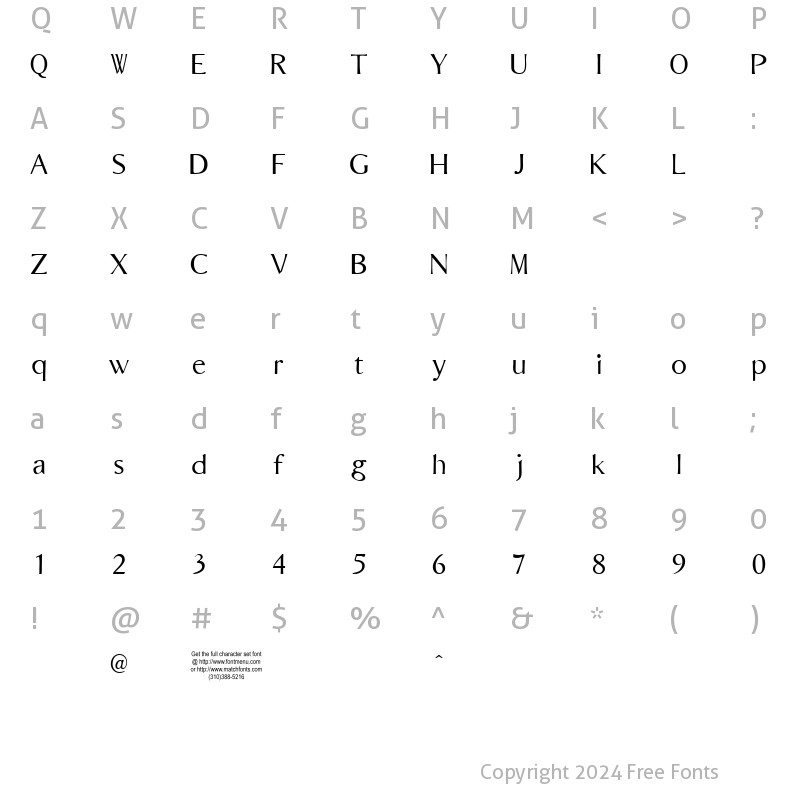 Character Map of Bordofixed Tryout Regular