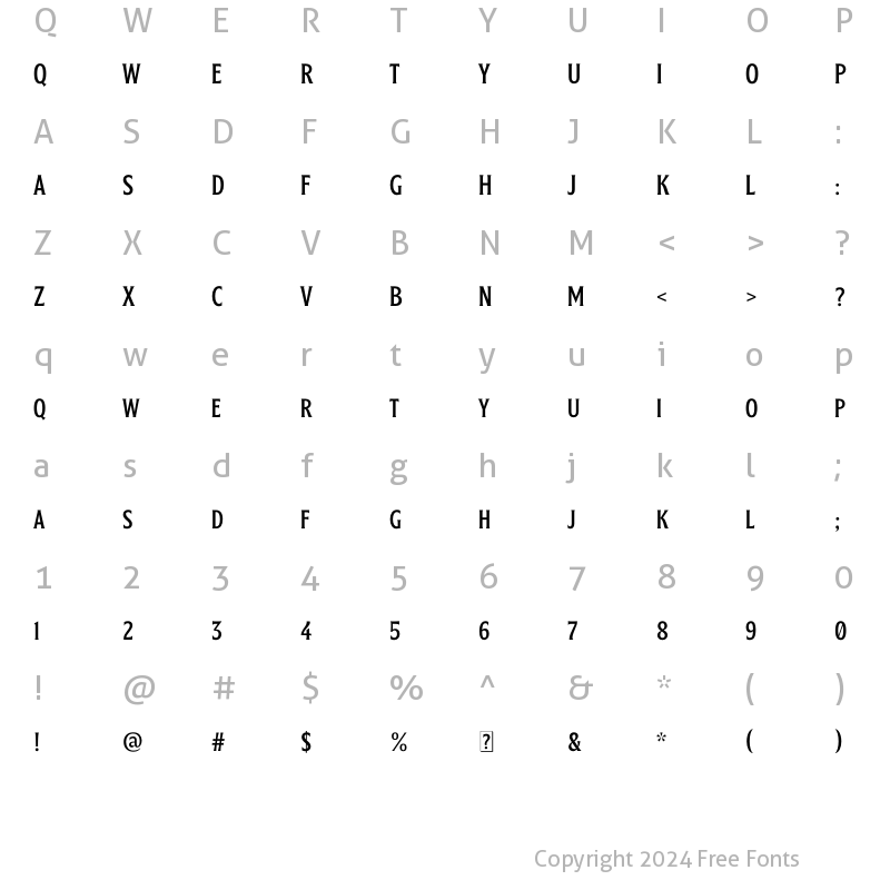 Character Map of Bordonaro-Spur Regular