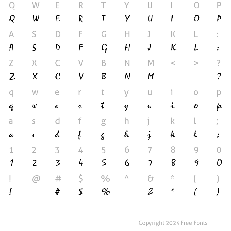 Character Map of Borealis Regular