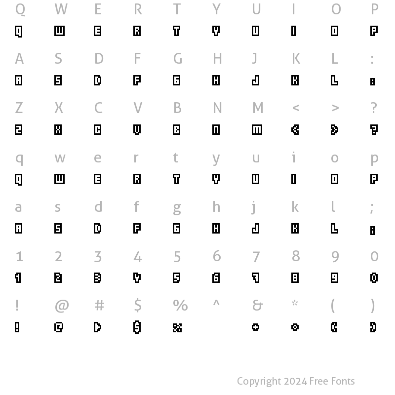 Character Map of Borgnine Regular