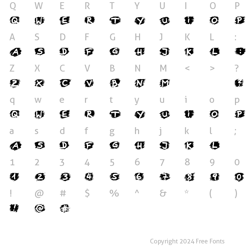 Character Map of Boring Lesson Regular