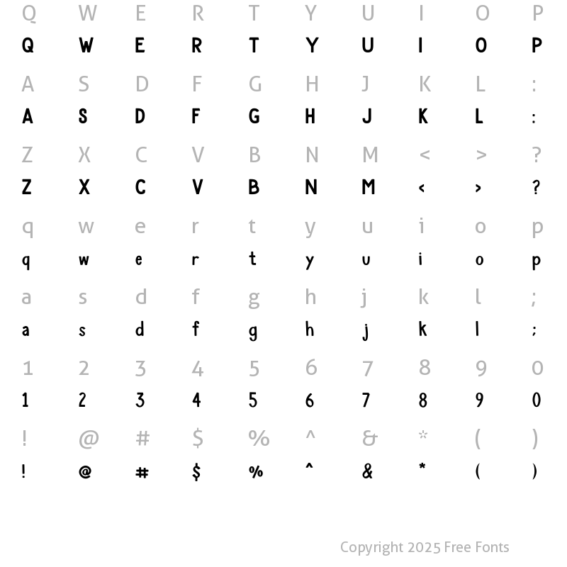 Character Map of BOSCOW ROUNDED Regular