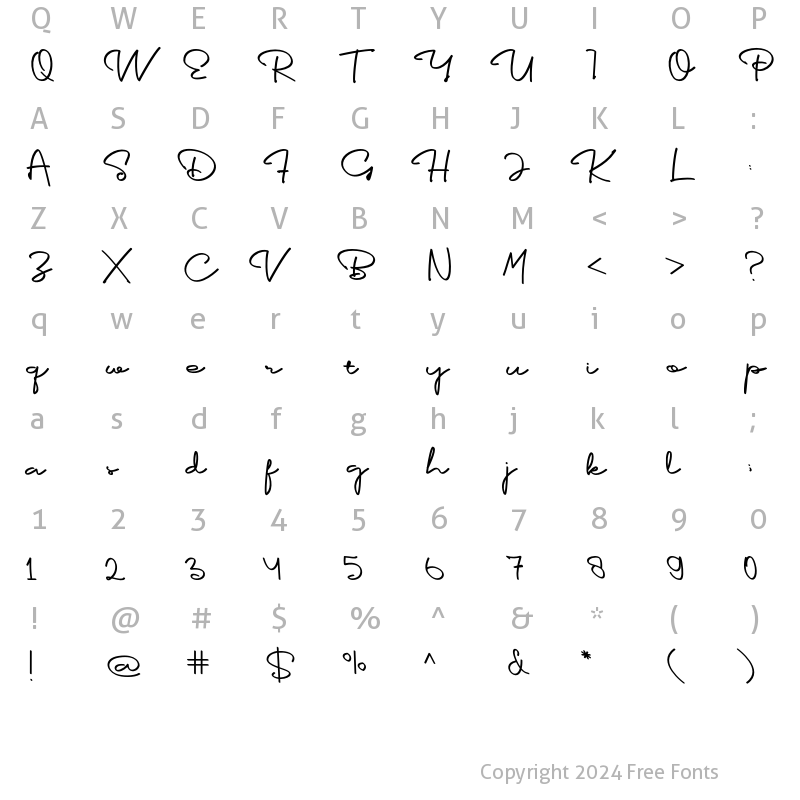 Character Map of Bosrake Regular