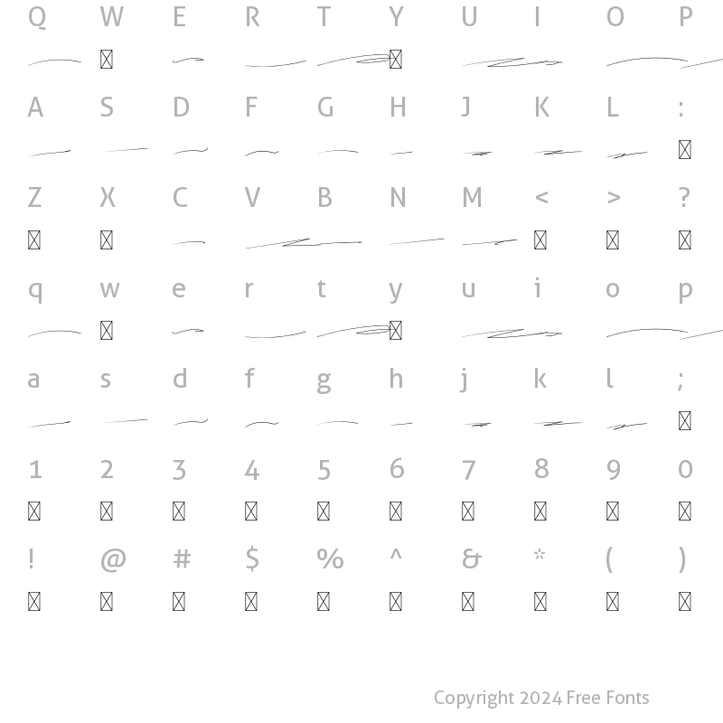 Character Map of Bossthy Swashes