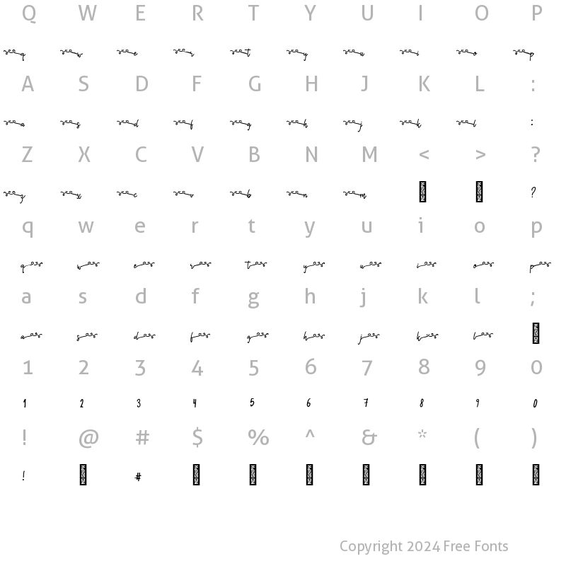 Character Map of Bostion script swirls 2 Regular