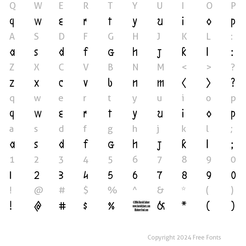 Character Map of Boston LineAligned Regular