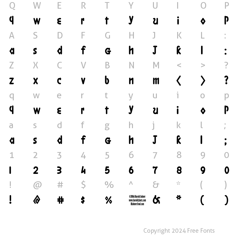 Character Map of Boston LineBold Regular