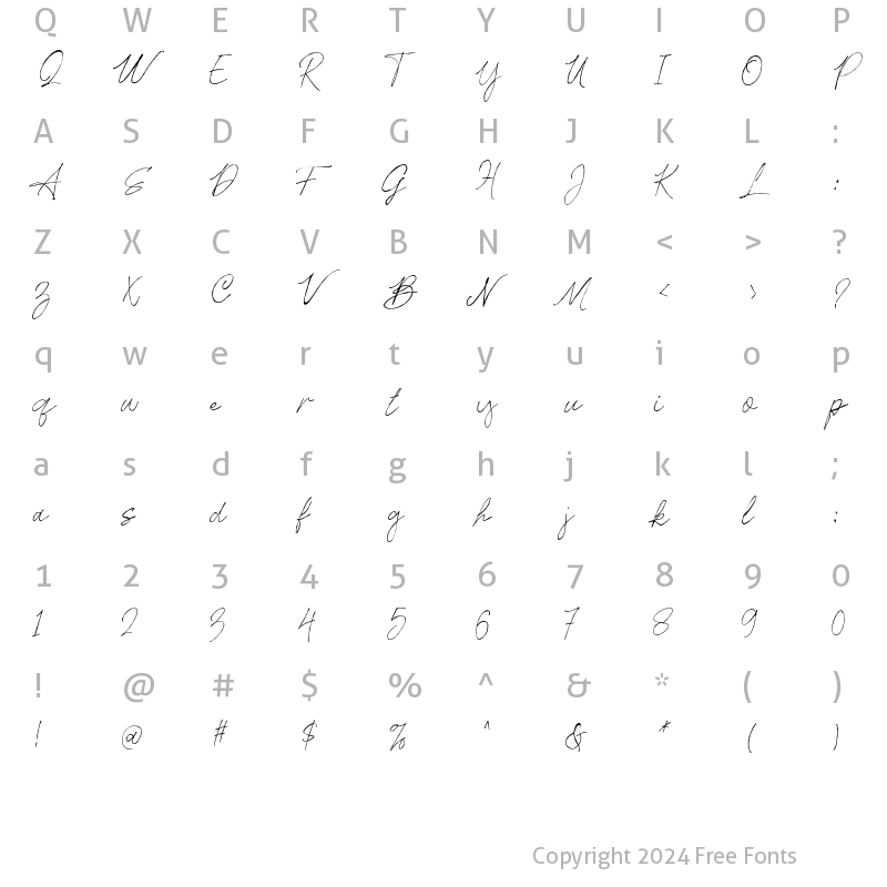 Character Map of Botakeg Regular