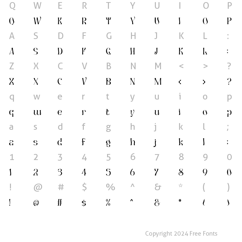 Character Map of Botaky DemiBold