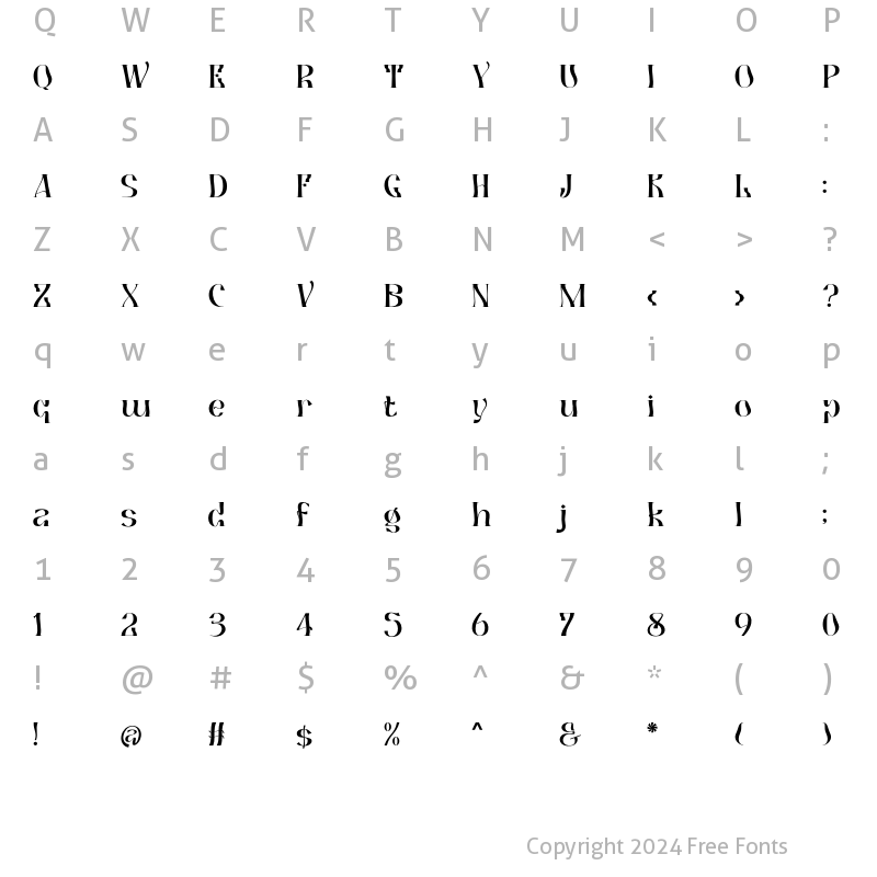 Character Map of Botaky SemiBold