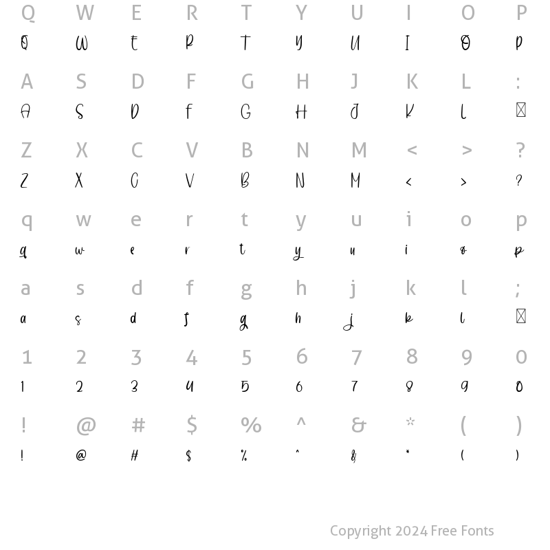 Character Map of Bottarga Regular