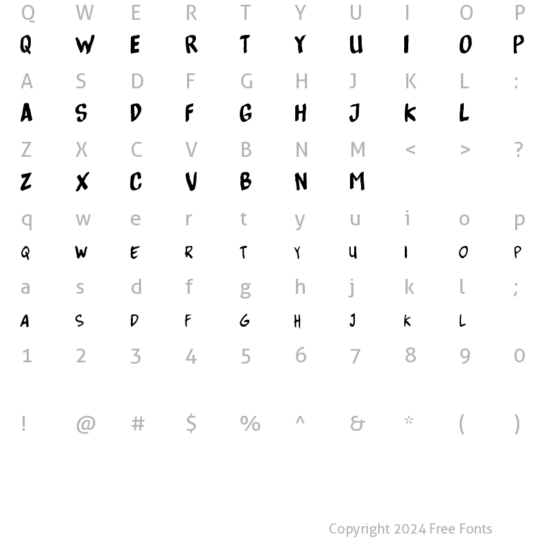 Character Map of Bottenbreker T.V. Regular