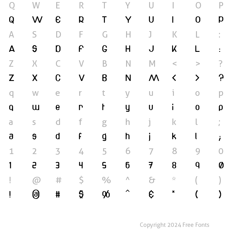 Character Map of Bottix Regular