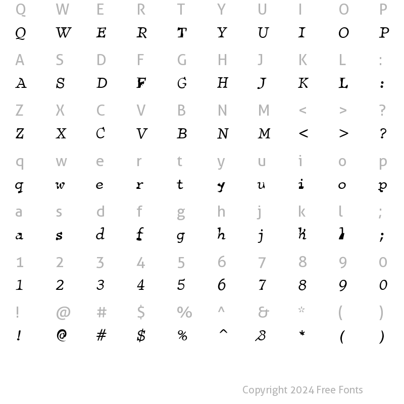 Character Map of BottleRack Medium