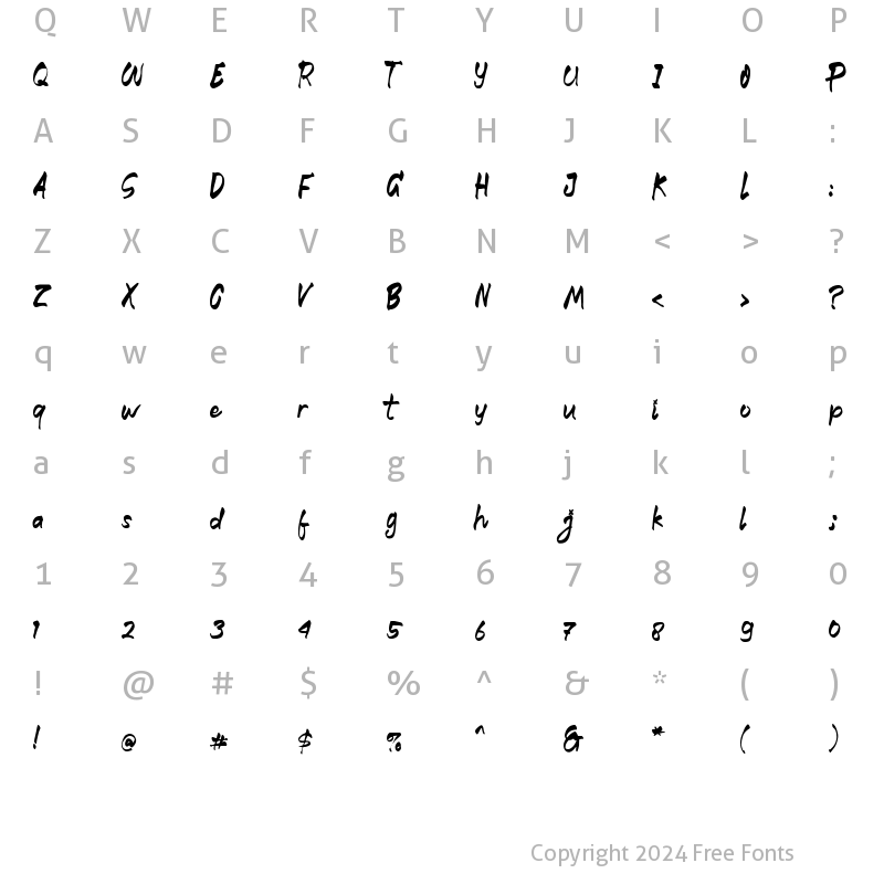 Character Map of Bottom Scooter Regular