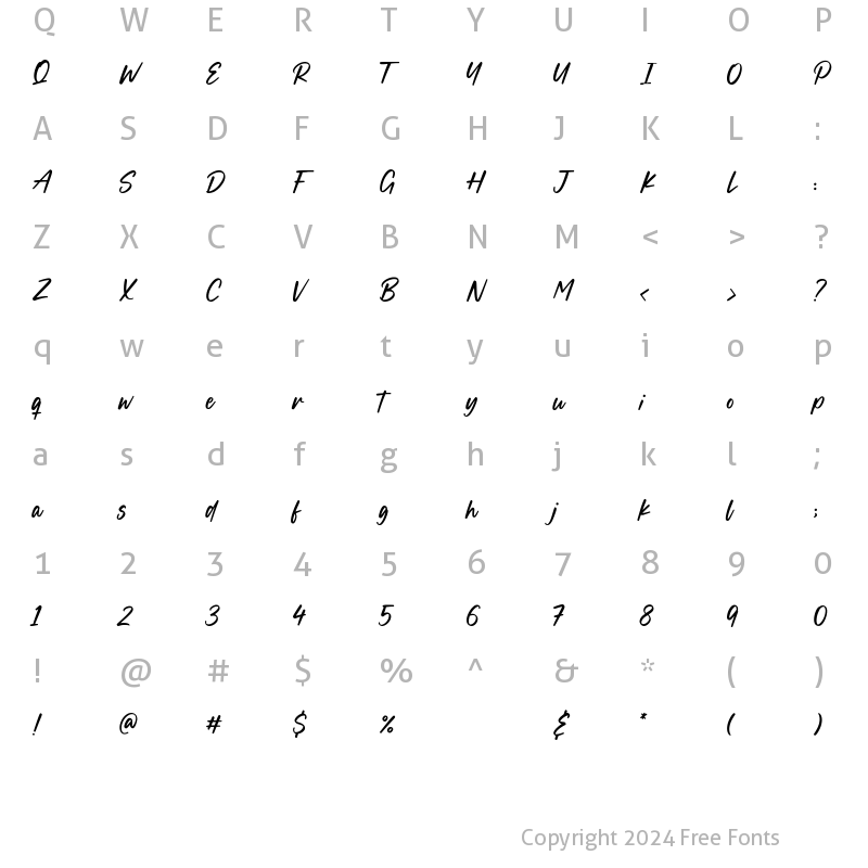 Character Map of Boucik Regular