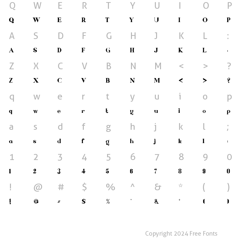 Character Map of bougenville Regular