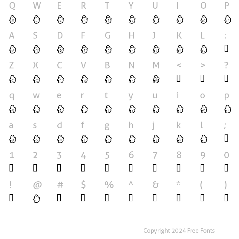 Character Map of Bouh bouh Regular