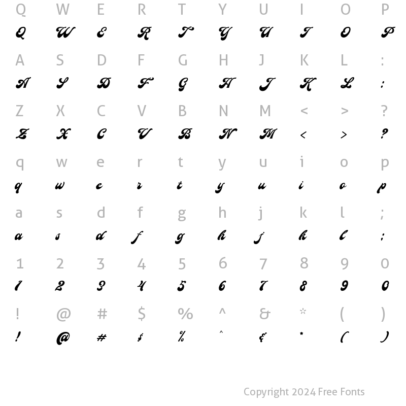 Character Map of Bouldster Regular