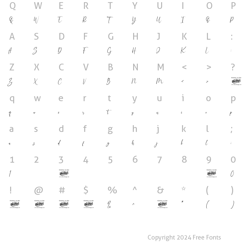 Character Map of Bouncyland Regular