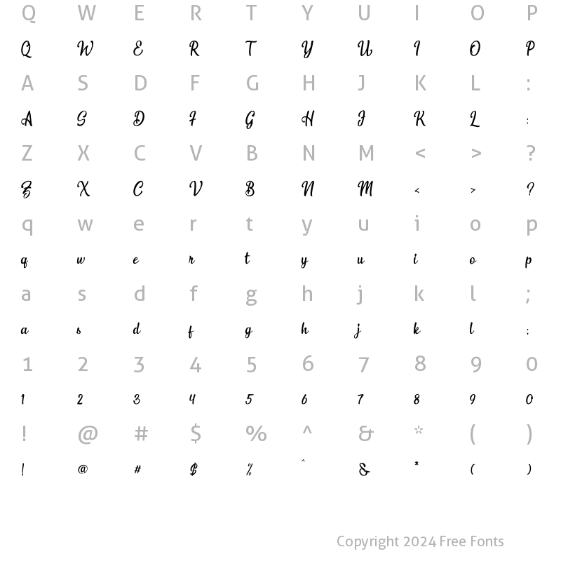 Character Map of Bounther Regular