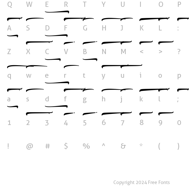 Character Map of Bouquet swash Regular