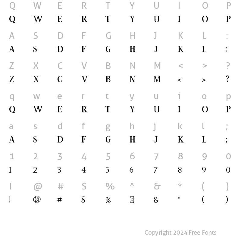 Character Map of BOURDEWAY Regular