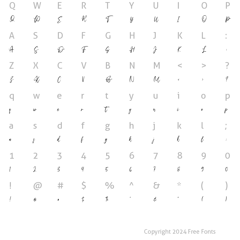 Character Map of Bournemouth Regular