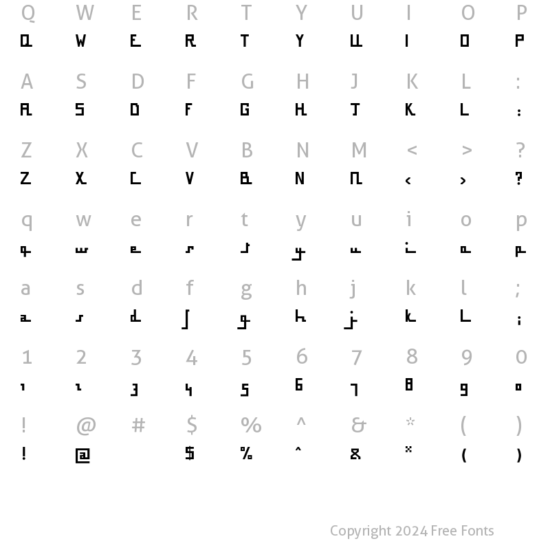 Character Map of BousniCarre LT Std Bold